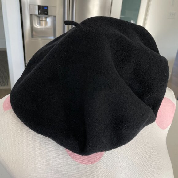 Vintage Fleur de Lis 100% Wool Basque Beret Dorothea Knitting Mills Black OS - Picture 2 of 6